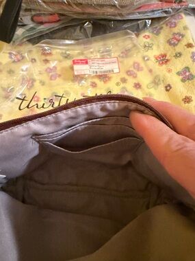 thirty-one Gray Makeup Pouch with Interior Card Slots